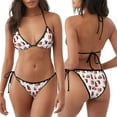 thumbnail image 3 of Naloa Cute Cat And Christmas Gift Print Women Halter Bikini Set ,Two Piece Triangle Swimsuit,Tie Bathing Suit,Sexy Triangle Two Piece Swimwear, 3 of 5