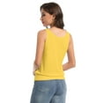 thumbnail image 3 of Women Banded Bottom Tank Tops Ribbed V Neck Sleeveless Casual Tops Summer Loose Fit Shirts, 3 of 6
