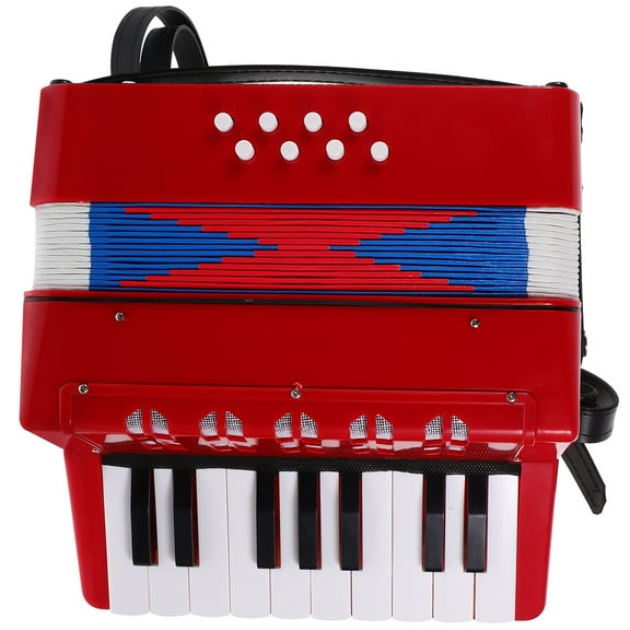 Luxshiny 1Pc Beginner Portable Plastic Accordion Red Musical Instrument for Playing