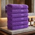 thumbnail image 2 of Ample Decor Bathroom Hand Towels 100% Cotton 18X28 inch -6pc Purple, 2 of 6