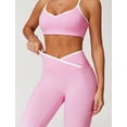 thumbnail image 5 of IDOPIP Women 2 Piece Workout Sets Color Block Strappy Sports Bra High Waist Leggings Gym Yoga Pilates Sports Outfits M Pink, 5 of 7