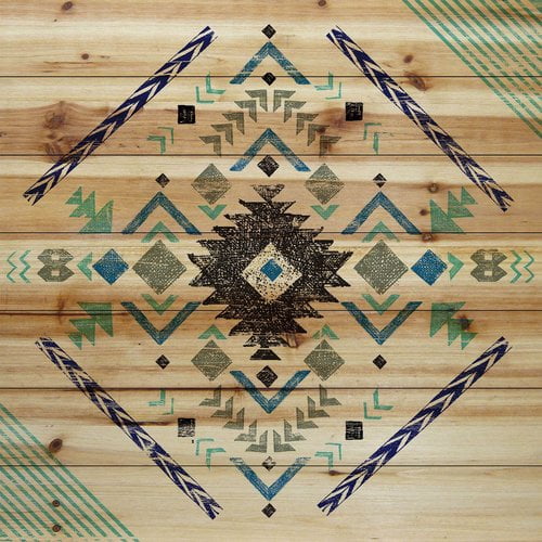 Marmont Hill - "Pretty Pattern" Painting Print on Natural Pine Wood