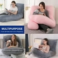 thumbnail image 2 of 43in.x 67in. G-Shape Pregnancy Pillows, Full Body Maternity Pillows with Removable Cover for Expecting Moms, Crystal Velvet Purple, 2 of 5