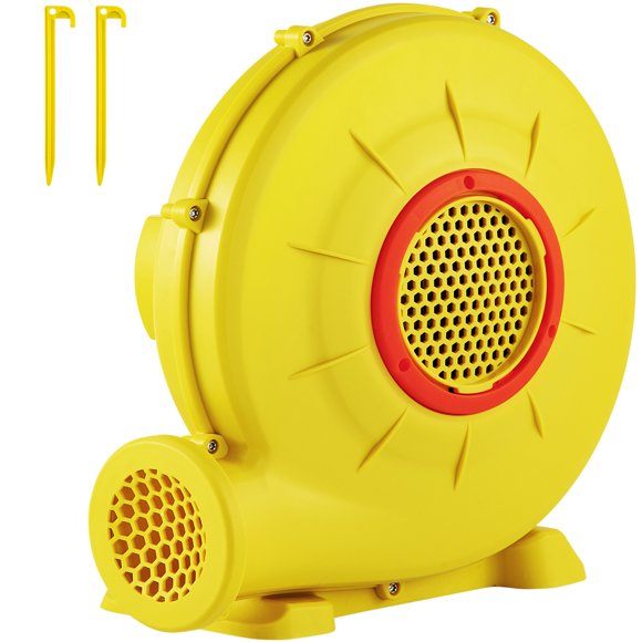VEVOR Air Blower, 450 w 0.6 hp Inflatable Blower, Portable and Powerful Bounce House Blower, 1750 pa Commercial Air Blower Pump Fan, Used for Inflatable Bouncy Castle and Jump Slides, Yellow