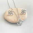thumbnail image 3 of Four Leaf Clover Necklace Earrings Set, 3 of 6
