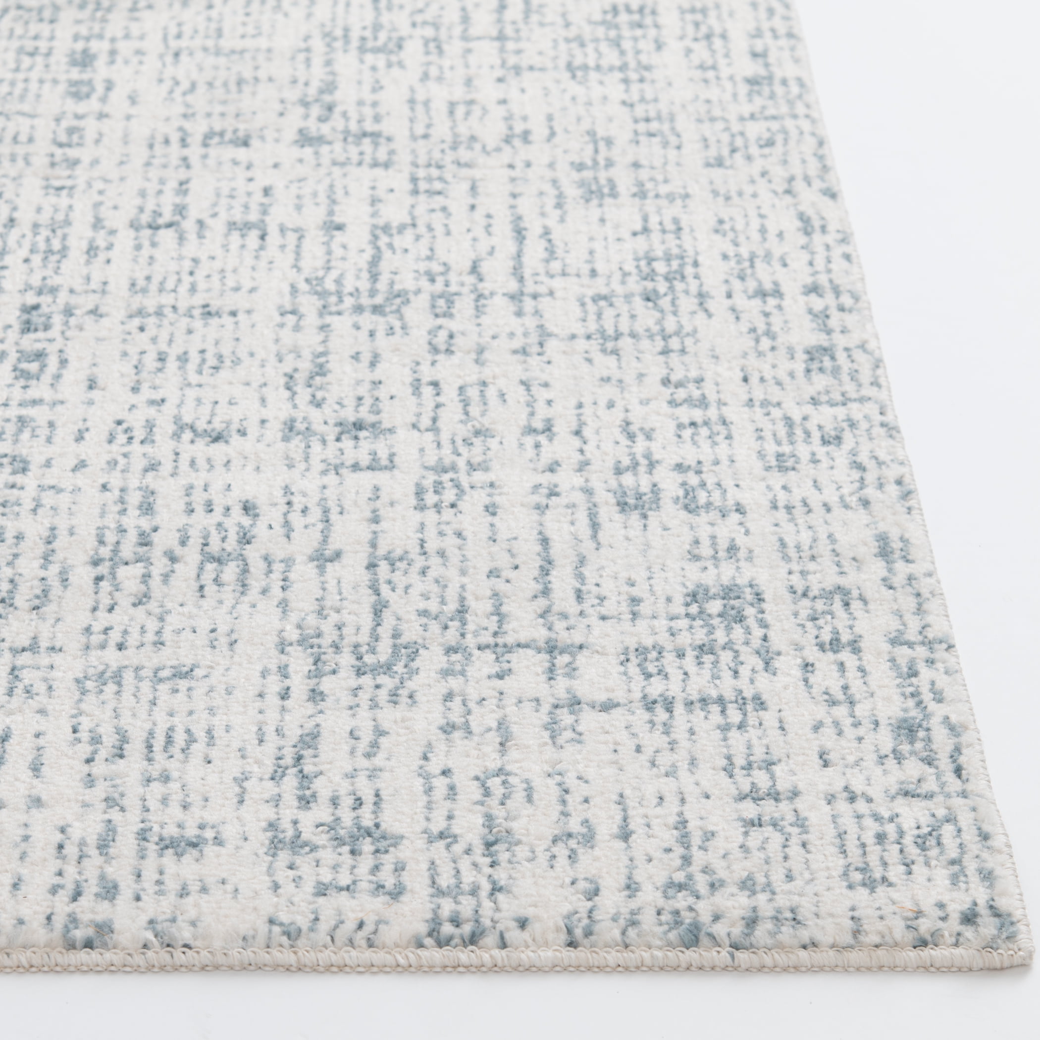 Mainstays 7'6" x 9'6" Ivory and Blue Plaid Indoor Area Rug