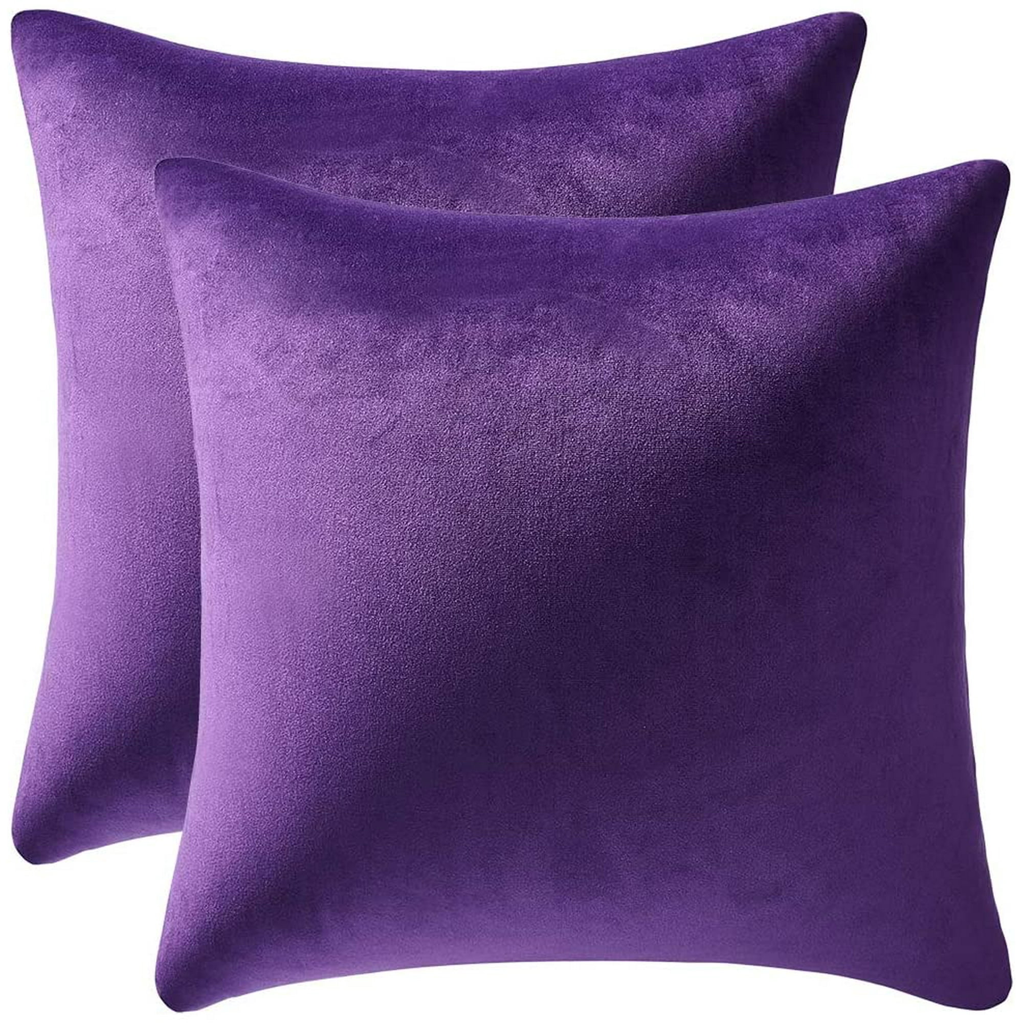 24x24 Throw Pillow Cases Purple 2 Pack Cozy Soft Velvet Square Decorative Pillow Covers For Farmhouse Home Decor Cpdd