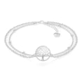 thumbnail image 1 of SERASAR 925 Sterling Silver Anklet "Life" with 18k Gold Plating, Silver, Including Gift box, 1 of 5