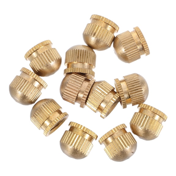 OFFIGAM 12-Pack Brass Lamp Finials for Ceiling Lights, Modern Nut Design for Secure Installation in Living Room Fixtures