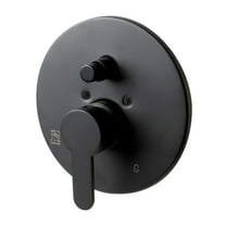 ALFI brand AB3101-BM Black Matte Shower Valve with Rounded Lever Handle and Diverter