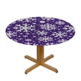thumbnail image 3 of Orinice Snowflake Pattern Round Table Cover Stain Resistant Washable Indoor Outdoor Tablecloth Kitchen Dining Wedding Parties 100% Polyester Fiber 42-46, 3 of 8