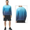thumbnail image 2 of Tyhengta Men's Long Sleeve Swim Shirts Rashguard UPF 50+ UV Sun Protection Shirt Athletic Workout Running Hiking T-Shirt Swimwear Blue Gradient L, 2 of 7