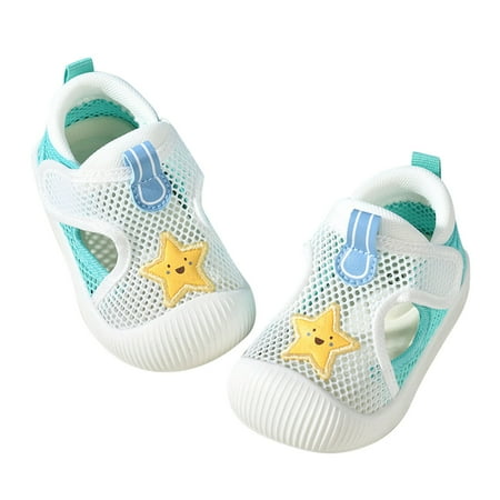 

HaiMao Baby Boy Girl Shoes Breathable Mesh Walking Shoes Clearance Lightweight Non-Slip Sneakers Infant First Walkers Green 1.8 Years