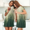 thumbnail image 4 of Naloa Fog Forest Print Women Nightgowns,Womens Loungewear,Short Sleeve Sleepwear,Comfy Ladies Nightdress, 4 of 6