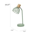 thumbnail image 3 of Simple Designs 18.19" Industrial Farmhouse Fusion Adjustable Cage Wire Office Accent Desk Lamp, Green, 3 of 8