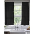 thumbnail image 5 of Black Semi Sheer Window Curtains 72 Inches Long, Pure Black Rod Pocket Voile Silky Chiffon Curtain Light Filtering Drapes for Living Room, Kitchen, Bedroom, 52"x72", 2 Panels, 5 of 9