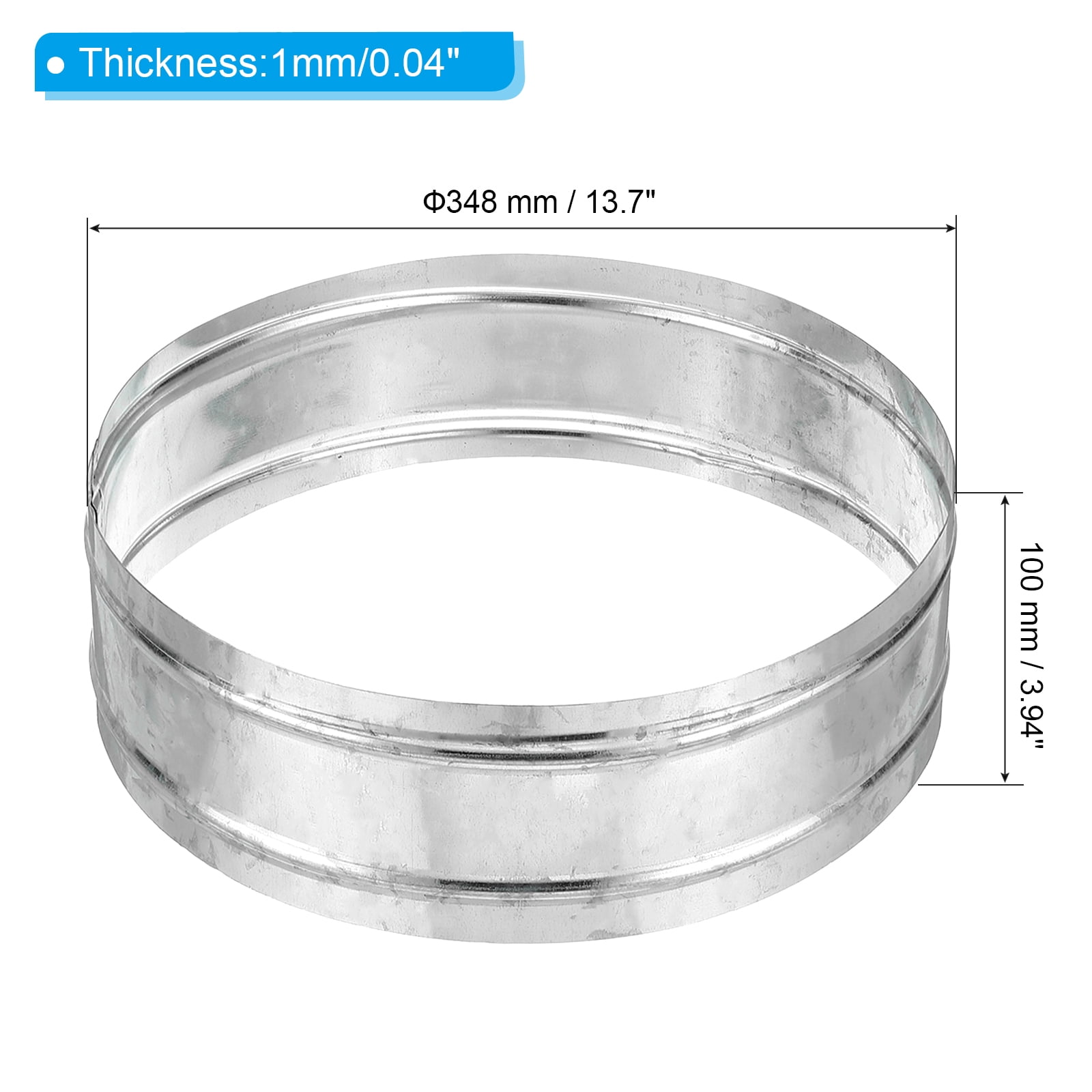 Uxcell 13.8" Duct Connector, 1 Set Galvanized Iron Duct Coupling Vent Coupler Dryer Pipe Coupling Hose Extension Connector with Duct Clamps for HVAC Exhaust Fan Vent Systems, 4" Long