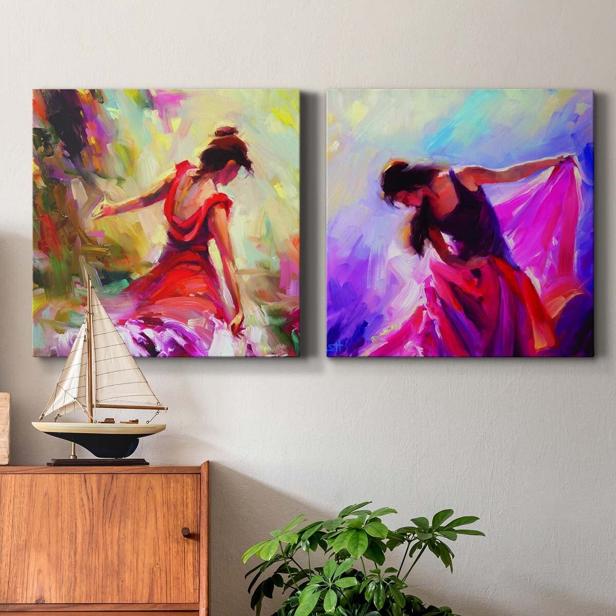 Lemon Fresh I - Premium Gallery Wrapped Canvas - Ready to Hang Set of 2 - 16 x 16 Each