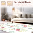 thumbnail image 2 of ODIKA 5'x7' Machine Washable Non-Slip Area Rug, Charming Songbird Amid Wildflower Meadow High Traffic Rug, Pink, 294351, 2 of 7