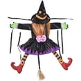thumbnail image 1 of Purple Crashing Witch Into Tree Halloween Decoration, Halloween Outdoor Tree Trunks or Pillars Decor, 1 of 7