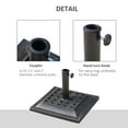thumbnail image 4 of Outdoor Lighting Outsunny 20 lbs Patio Market Umbrella Base Stand Resin Parasol Holder Square with Beautiful Decorative Pattern & Easy Setup, for Φ1.5", Φ1.89" Pole, for Beach, Lawn, Deck, Backyard,, 4 of 5