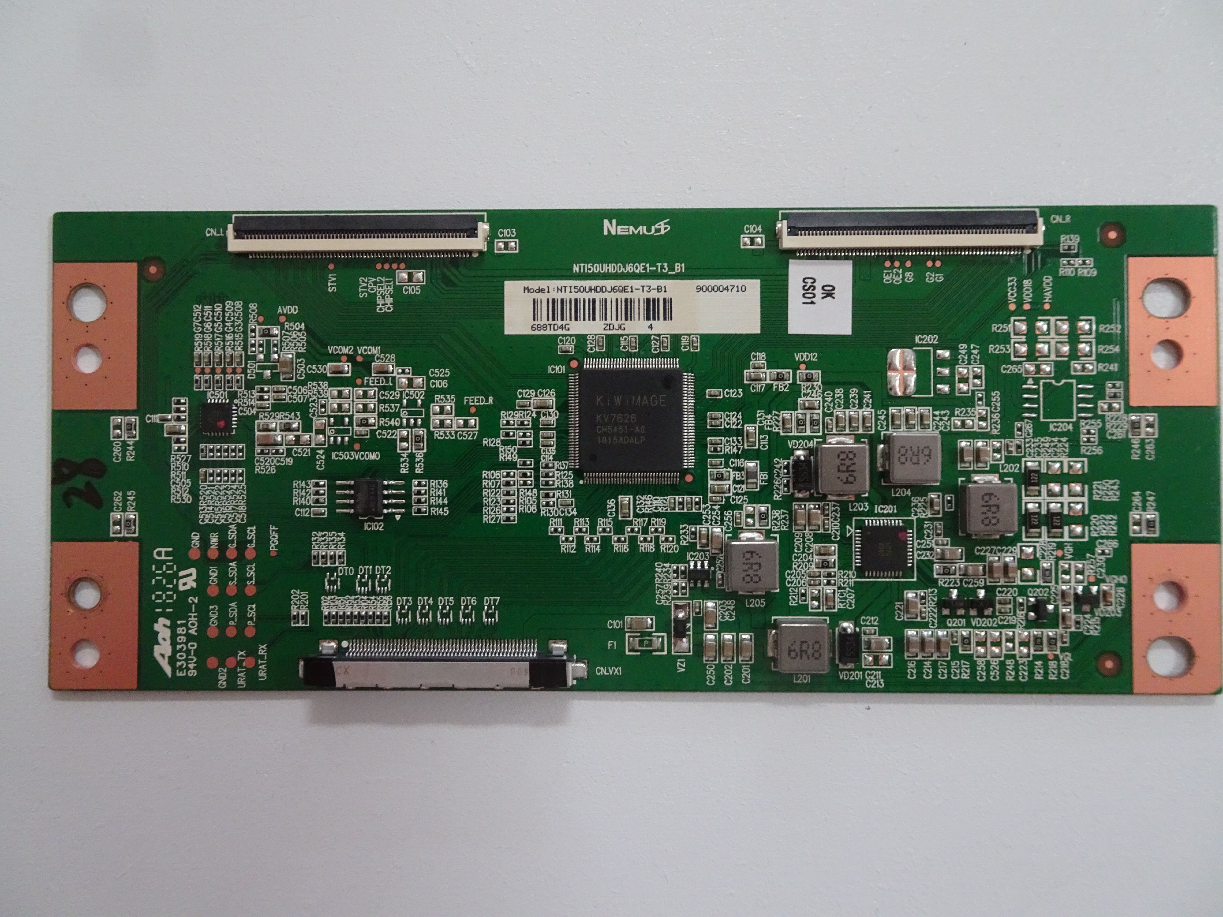 Sceptre X505BVFSR JGTV53DG TCon Board ZDJG NTI50UHDDJ6QE1T3_B1