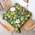 thumbnail image 2 of Yellow Lemon Flowers Black Pattern Square Tablecloth,Waterproof Square Table Cover,Wipeable Spillproof Washable Table Cover for Home Kitchen Party Decor 60"x60"(152x152cm), 2 of 6