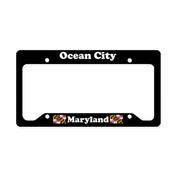 CafePress - Ocean City MD License Plate Holder - Aluminum License Plate Frame, License Tag Holder