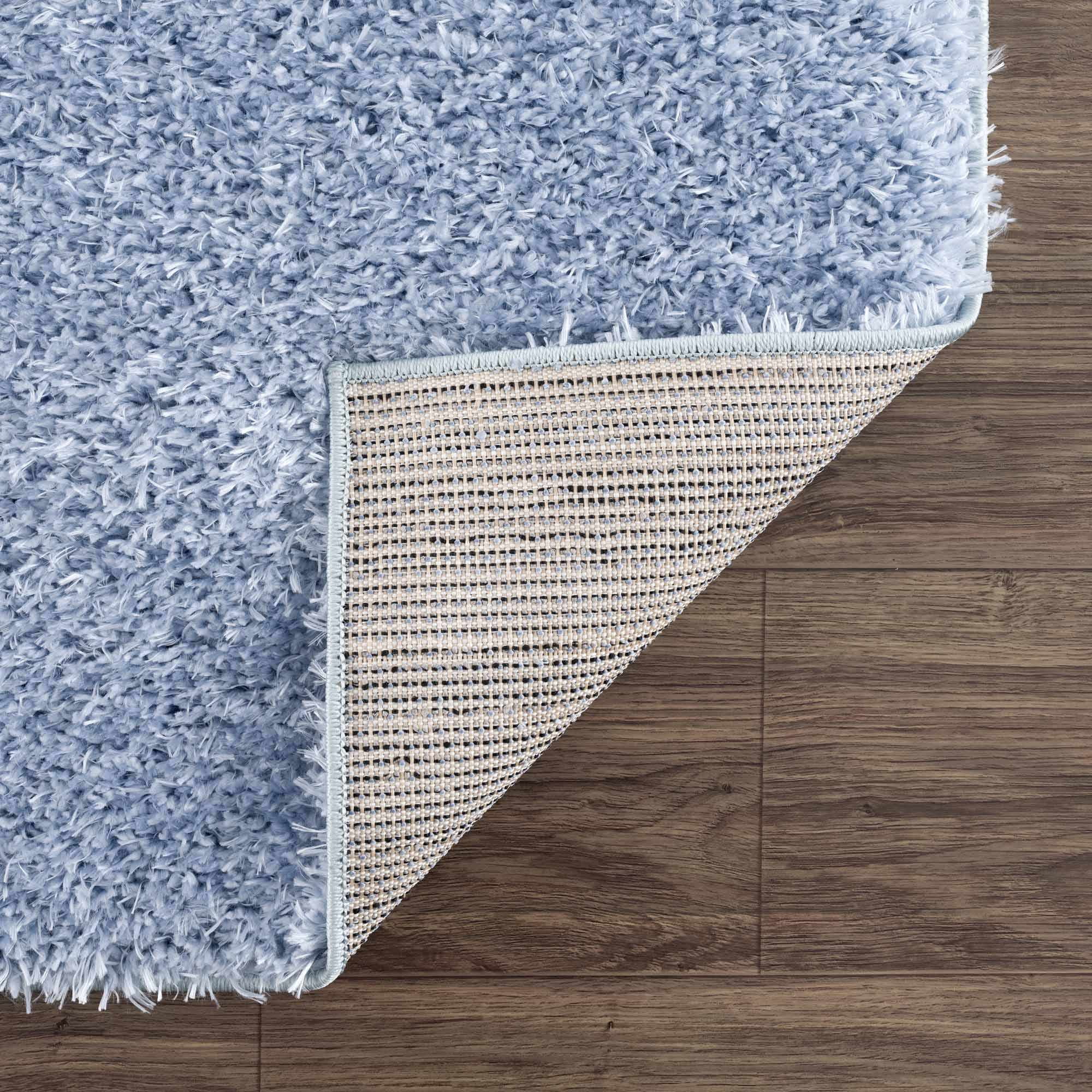 Hauteloom Faina Living Room, Bedroom Machine Washable Area Rug - Farmhouse - Plush Pile - Aqua - 8'10" x 12'