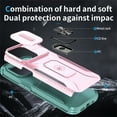 thumbnail image 6 of ELEHOLD for iPhone 14 Pro Max Heavy Duty Case Shockproof Anti-Scratch with Built-in Magnetic Rotation Ring Holder Stand Case,Rugged Non-Slip Slide Lens Protector Hard Case Cover, rosegold, 6 of 8