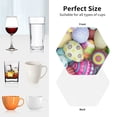 thumbnail image 6 of Naloa Colorful Easter Eggs Leather Coasters for Drinks, Durable Drink Coasters 4 Set for Tabletop Protection, Luxurious Home Décor and Housewarming Gift ( {designName})Hexagon, 6 of 6