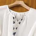 thumbnail image 4 of Uooqdmx Linen Shirts for Women Summer Shirts Boho Peasant Trendy Clothes 2026 Embroidered Boho Tops Embroidered Blouses Floral Tops for Women Womens Casual Outfits White 3XL, 4 of 6