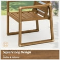 thumbnail image 5 of Dycanpo Outdoor Dining Chairs Set of 2,Weather Resistant Patio Chairs with Armrest for Indoors,Teak, 5 of 7