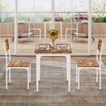 thumbnail image 4 of 3 Piece Dining Table Set for 2, 27" Kitchen Table Set with Spiral Leg, Wooden Square Kitchen Table & Chairs, Space Saving Breakfast Table for Kitchen, 4 of 7