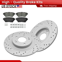 ACB ZONE Rear Brake Kits for Mitsubishi Eclipse Cross Outlander/PHEV, Drilled Slotted Disc Brake Rotors and Ceramic Brake Pads (981056, 2135)