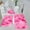 #YY New--Pink, variant on 3-Piece Tie-Dye Flocked Bath Mat Set, Soft Bathroom Rugs with Non-Slip Backing, Water-Absorbent & Washable for Winter