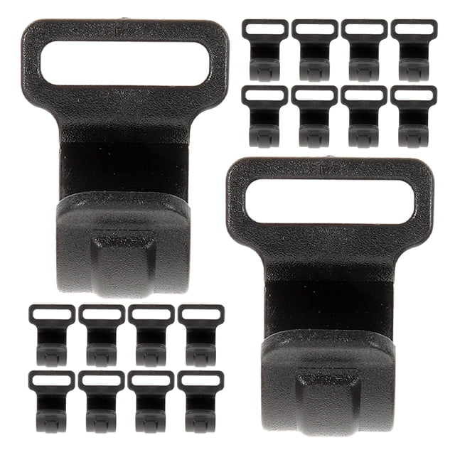 TABLZONE 50Pcs Outdoor Tent Accessories Black Plastic Tent Pole Clips for Easy Canopy and Tarp Securing