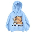 thumbnail image 3 of lnmuld Cute Tops for Teens Girls Hooded Sweatshirt Capybara Print Casual Loose Fit Long Sleeve Top for Toddler Kids Soft Comfortable Autumn Winter Outfits Size:6-7 Years, 3 of 5