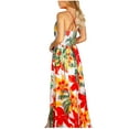 thumbnail image 7 of Hvot&aat Women's Elegant Bohemian Floral Maxi Dress Wrap V-Neck Wedding Bridesmaid Dress Halter Long Evening Prom Maxi Dress, 7 of 7