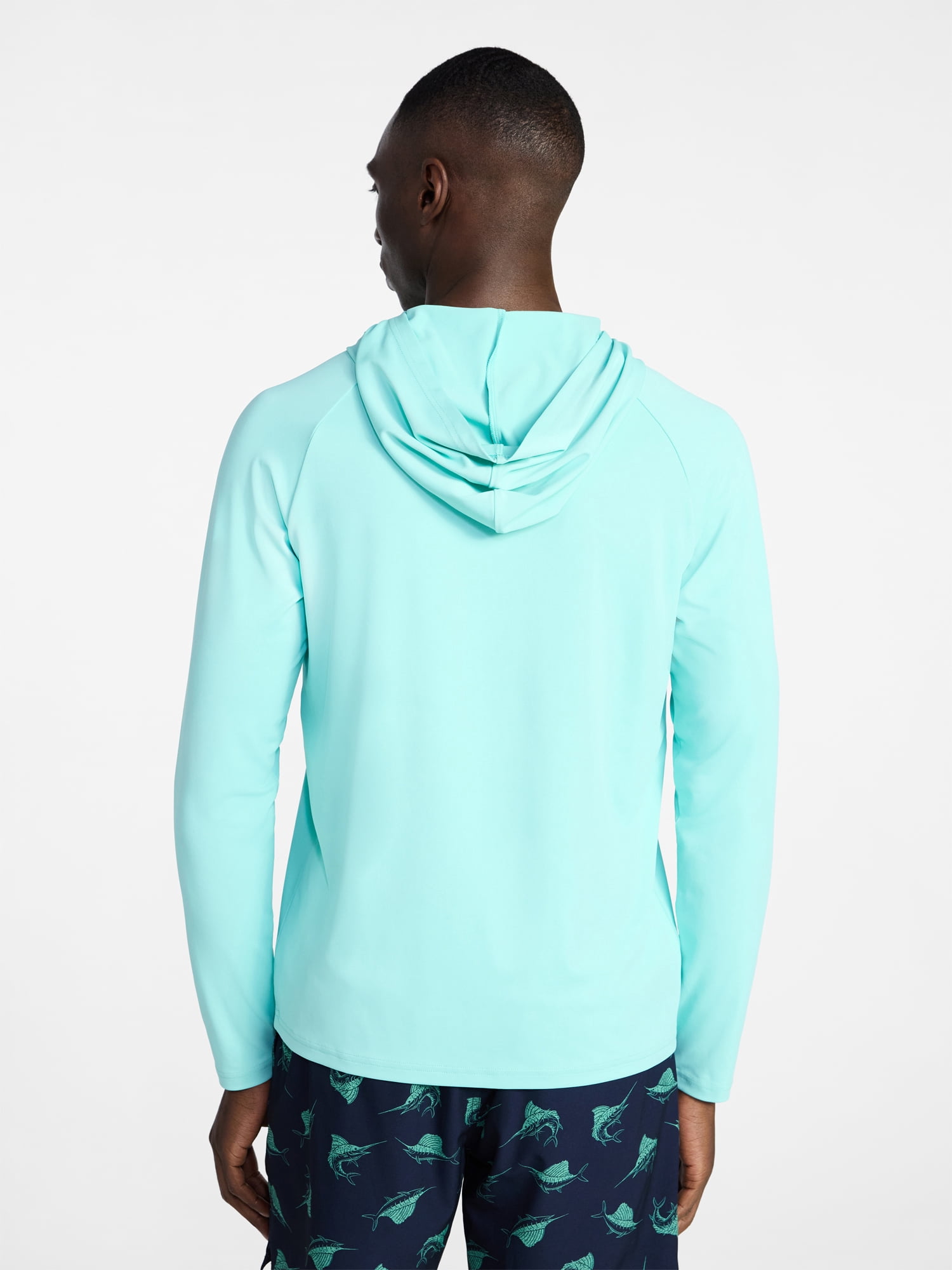 George Men's and Big Men's Hooded Sun Shirt with Long Sleeves, UPF 50+, Sizes S-3XL