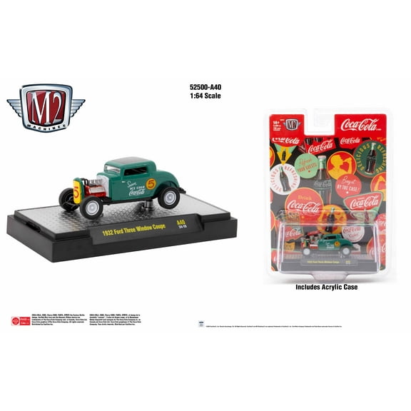 M2 Machines Coca-Cola Release A40 1932 Ford Three Window Coupe