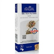 Finum Disposable Paper Tea Filter Bags for Loose Tea, White, Slim, 100 Count