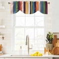 thumbnail image 3 of Colorful Striped Tie Up Valance Curtains for Windows, Kitchen Curtains Window Treatments, Farmhouse Stripes Vintage Short Window Shades Valances for Bedroom Bathroom Cafe 54"x18", 3 of 8