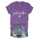 thumbnail image 4 of Camiseta informal de mujer con estampado de corazones de San Valentín: cuello redondo, manga corta, mezcla suave de poliéster y spandex para climas cálidos., 4 of 4
