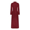 thumbnail image 4 of Choomomo Women's Cassock Church Clergy Dress Long Choir Robe Minister Maxi Dress Priest Preacher Dresses Burgundy L, 4 of 5