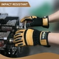 thumbnail image 3 of Heavy Duty Leather Work Glove Impact Protection Mechanic Cowhide Gloves for Men Grip,Cowhide,Cotton Lined,Durable XL, 3 of 8