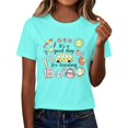 thumbnail image 4 of Endives Women's Short Sleeve T-shirt Plus Size Teacher Shirt Womens Graphic T Shirt Summer Tops Funny Print Crew Neck Casual Loose Cute T Shirts T Shirts for Women Mint Green M, 4 of 8