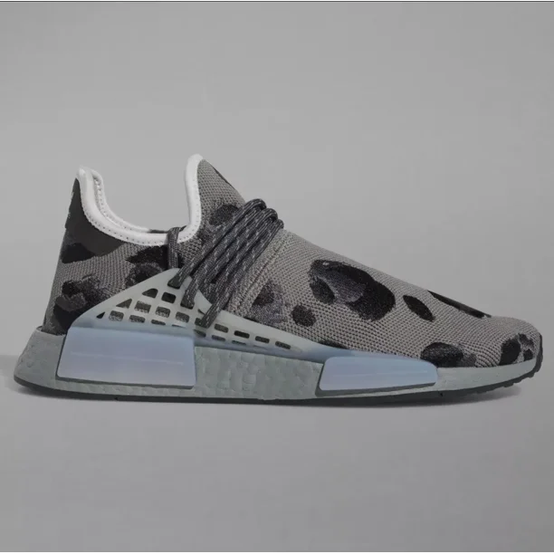 Ad-id-as NMD HU Pharrell Animal Print Ash Grey Shoes ID1531 Men's Size 13