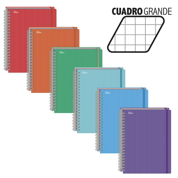 Cuadernos Profesional Espiral Cuadro Grande PRINTAFORM Universitaria 200 Hojas Caja Con 6 Libretas