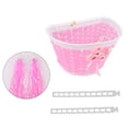 thumbnail image 2 of Children Bike Basket Kids Bicycle Front Basket with Ribbon Bow Handmade Woven Storage Basket for Toddlers Boys Girls Durable Easy to Install Bicycle, 2 of 6